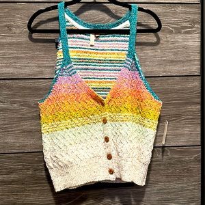 New with tags bought at Anthropologie sleeveless colorful striped vest
